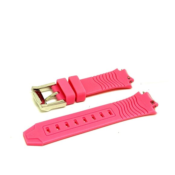 Technomarine Watch Replacement Band Pink Rubber Strap 15/26mm Lug Silver Buckle - Picture 5 of 5